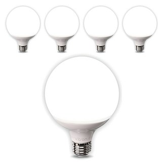 비츠온 볼구 숏타입 LED 전구 화이트 G95 12W, 주광색, 5개