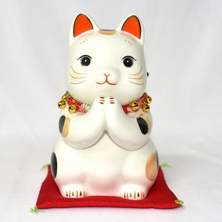 藥師窯 招福招財貓 磁器彩繪吉祥物 貯金箱 日本正版 23cm特大尺寸 kc298