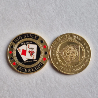 큰나무 홀덤 포커 올인칩 칩프로텍터 칩키퍼 카드가드, AK, 1개, 골드