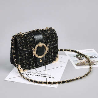 編織鏈條斜背包