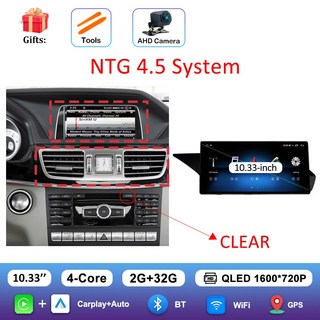 Carplay 자동차 라디오 멀티미디어 플레이어 메르세데스 E 클래스 W212 2009 - 2016 QLED 스크린 4G 안드로이드 14 액세서리 스테레오, NTG4.5 2G 32G CAM