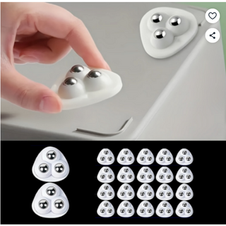 360도 회전 무타공 설치 이동식 가구 바퀴 3구 볼 캐스터 20개입 세트, 1세트, 화이트