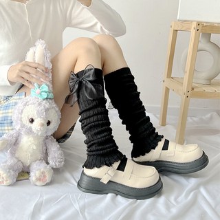 羊毛護腿襪套女過膝保暖長筒襪：秋冬打底堆堆襪套，高筒靴襪半截護小腿