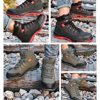 台灣製勞保鞋 工作鞋 牛皮輕量鋼頭安全鞋 舒適透氣耐磨防滑工作鞋工地安全防護首選, 红色, 1個