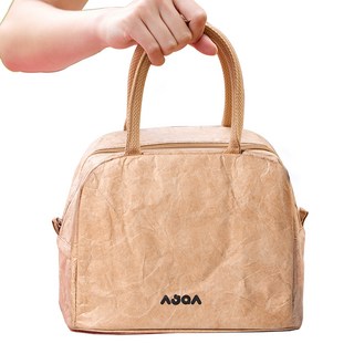 무드온 감성적인 보냉백 크라프트 도시락형 소형 미니 도시락 보온 보냉, 1개