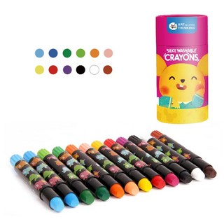 【JarMelo 原創美玩】兒童絲滑蠟筆 12色, 1個