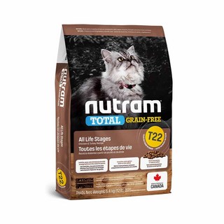Nutram 紐頓 無穀全能系列 T22 火雞肉雞肉 挑嘴全齡貓飼料 5.4kg, 1個, T22 (火雞+雞肉) 挑嘴全齡貓, 雞肉+火雞