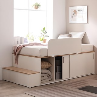 삼익가구 테리 슬라이딩 높은 수납 벙커 침대 빅수납 침대 세트 (안전가드+계단포함), 화이트_매트제외