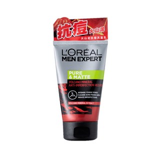 L'OREAL Paris 巴黎萊雅 火山泥抗痘洗面乳 深層清潔毛孔 控油抗痘, 1件, 100ml