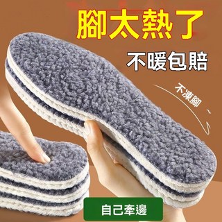 冬天熱腳暖腳神器羊羔毛鞋墊男吸汗防臭女加絨加厚抗寒冬季保暖鞋墊