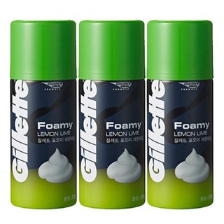 질레트 정품 포오미 레몬라임 쉐이빙폼, 175g, 3개