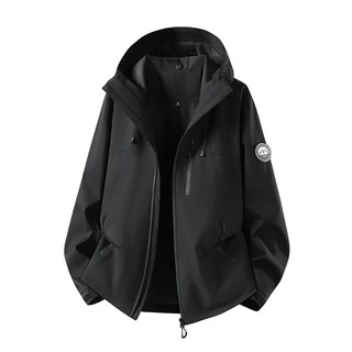 春秋戶外情侶夾克 防風防水可拆卸連帽風衣 男款登山外套