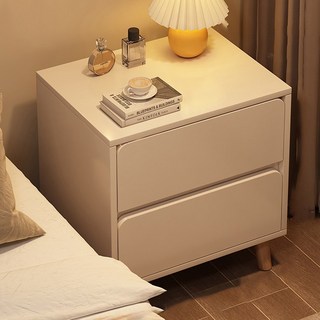 Tixpra 거실 침실 따뜻한 스타일 스탠드 2단 침대 협탁 서랍장 C82, 화이트 B, 1개