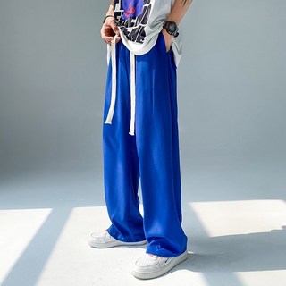逆主流 免燙男寬褲 M-5XL大碼闊腿男性休閑長褲 直筒褲 拖地褲 男褲子7色