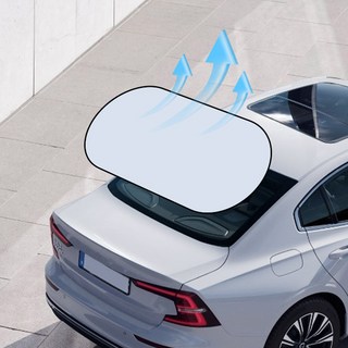 PH 간편 설치 접이식 차광막 차량용 뒷유리 햇빛가리개, 블랙 + 실버, 1개