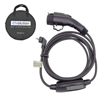 (케이스 포함) 이볼루션 전기차충전기 DUOSIDA 13A 220V 가정용 완속 충전케이블 이동형 휴대용 아이오닉5 EV6 포터2 봉고3 코나 볼트 니로 GV60 PHEV, 1세트, 10m