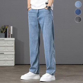 wassup 남자 청바지 여름용 얇은 텐셀데님팬츠 일자 슬랙스 쿨진 편한 빅 사이즈 팬츠