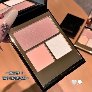 心動貨 煙燻黑天鵝 閃耀三色眼影盤 啞光珠光細膩自然提亮修容顯色 僞素顏眼影, 1個, 02#枯葉玫瑰,6.5g