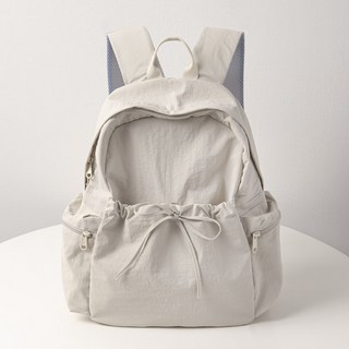 엔도르시 여성용 리본 셔링 포켓 나일론 백팩 EBA341