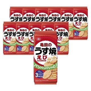 龜田製菓 蝦味薄燒米果 3包入, 12個, 70g