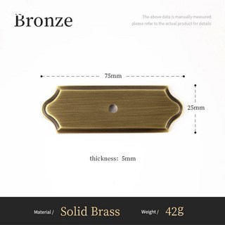 仿古黃銅櫥櫃拉手 帶背闆實心青銅複古衣櫃櫥櫃門把手 家具五金配件, 附件1, 1個