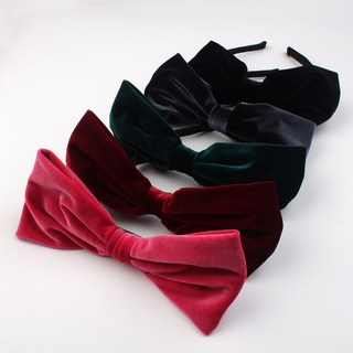 메르시봉봉 벨벳 빅리본 트위드 레트로 헤어밴드 5칼라