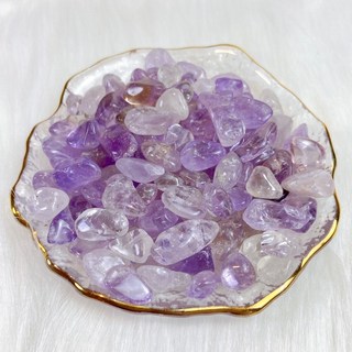 念念不忘水晶 已鑑定有證書 淺紫水晶碎石 消磁淨化 魚缸花盆造景 招財能量石, 1個, 淺紫水晶碎石/包