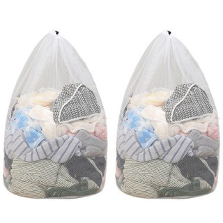 댓츠댓 물빠짐 좋은 대형 무형광 원형 세탁망, 2개, 화이트