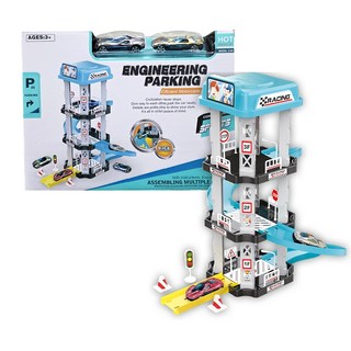 酷炫三層式軌道停車場 工程停車場玩具 3歲+, 1個