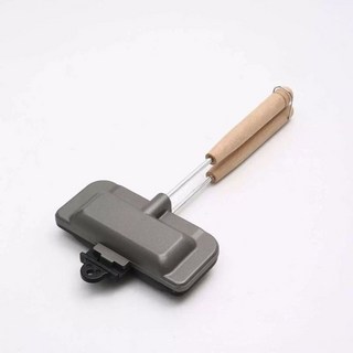 日式戶外露營吐司三明治模具烤盤雙面烤夾鍋烤吐司鍋可攜式早餐夾－, 1個, 灰色