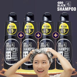 [TV 홈쇼핑 정품] 지디에스 블랙모 딱 한번 염색샴푸 프리미엄 300, 4개, 300ml