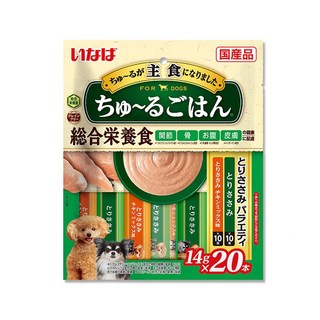 日本INABA-CIAO 汪啾嚕狗糧寵物營養主食肉泥20入/袋-綜合雞肉, 1個