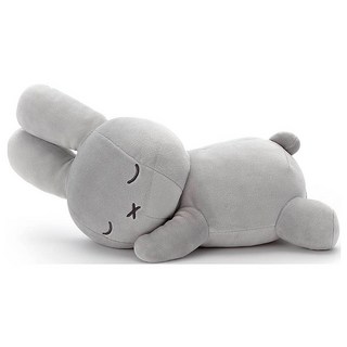 T-ARTS MIFFY 米飛兔 睡覺好朋友 M 米飛兔(灰) 柔軟舒適安撫玩偶, 1個, 灰, 29cm