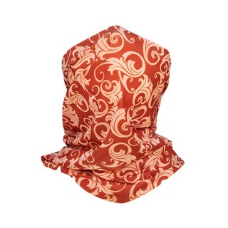 走走去旅行 冰絲防曬面罩 冰絲頭巾 騎行頭巾 運動頭巾 多功能魔術頭巾 運動頭套 騎行面罩 圍脖 脖套, 緹花橘, 1個