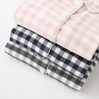 여성 순면 깅엄체크 상하의 잠옷세트 파자마