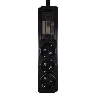 에코파워탭 고용량 배선차단용 멀티탭 3구, 3m, 블랙, 1개