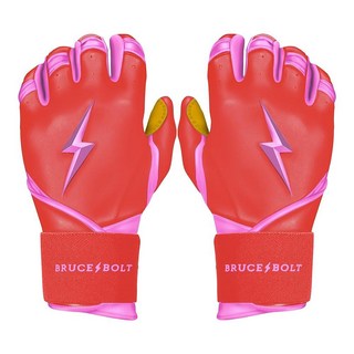 BRUCE BOLT Bader 시리즈 롱 커프 핑크 배팅 글러브 - 청소년 미디엄 205551, YTH Medium