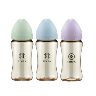 小獅王辛巴 蘊蜜鉑金PPSU寬口防脹氣奶瓶270ml S圓孔 - 新生兒適用，耐高溫不易變形, 綠沐, 1個, 270ml