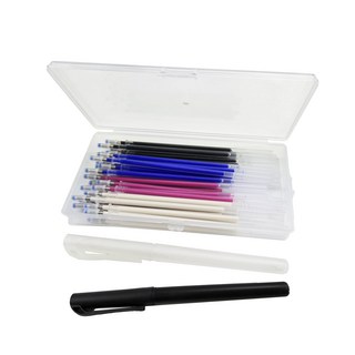 【套裝組合】高溫消失筆 熱消筆 皮革畫線專用 縫紉布料消失筆 細桿筆芯收納套裝 服飾記號筆, 1件, 套裝