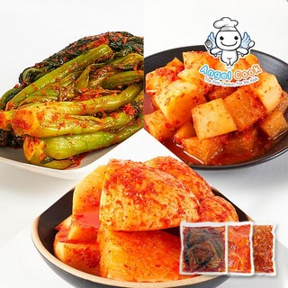 깔끔한 남도의참맛 별미가 여수 돌산갓김치+석박지+깍두기 3종, 별미 갓김치1kg+깍두기1kg+석박지김치1kg