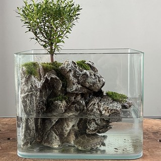 天空之城 假山魚缸 魚缸造景水族箱 水草缸風水魚缸 仿真水草假山全套內飾擺設, 1個