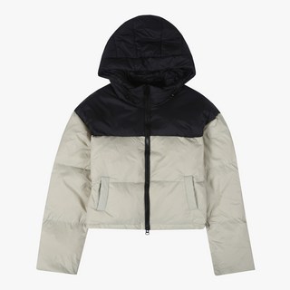 리틀브렌 주니어 엔씨 충장점 #주니어 스트릿패션 전문 브랜드 투웨이지퍼 아래쪽 스트링 이중소매 후드 절개 배색 숏패딩LBJD25TZ1