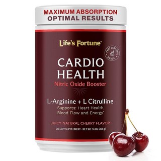 라이프스 포춘 5000mg L- 아르기닌 보충제 파우더 & 1000mg L-시트롤린 고효능 산화질소 부스터, 1개