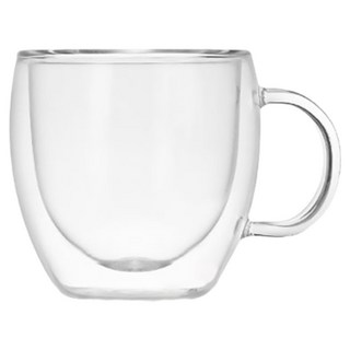 雙層玻璃咖啡杯350ML 450ML 馬克杯 耐熱玻璃 高硼矽帶把玻璃杯 咖啡杯 隔熱防燙杯, 350ml 01.雙層玻璃咖啡杯, 1個