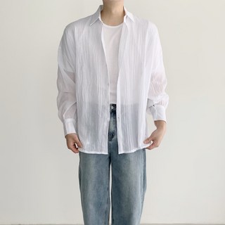 남자 린넨 셔츠 오버핏 거즈 남자 여름 남방