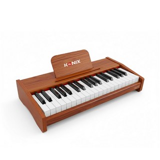 KONIX 漳音37鍵木質電鋼琴 GA37 標準琴鍵真實手感 免插電設計 提升居家藝術氛圍, 棕色, 1個
