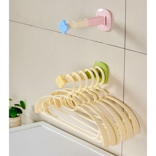 天使花園 免打孔衣架收納神器 陽台多功能伸縮曬衣架收納 無痕壁掛衣架收納架, 1個, 單價