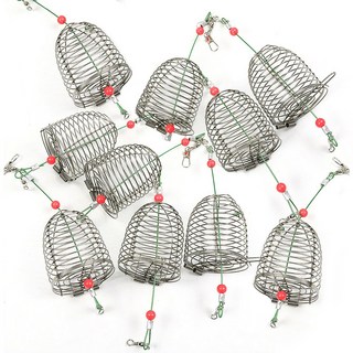 스탠 카고낚시채비 원투 카고 집어통 1팩, 실버, 10개