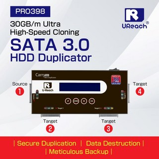 UReach HDD/SSD 복사기 하드 드라이브 도킹 SATA/IDE/mSATA PRO-398 전송 속도 30g/분 케이스, 씨엔, 프로398