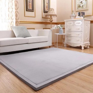 단색 거실 카페트 카펫 극세사 대형 러그 두꺼운 산호 양털 벨벳 매트리스 카멜 침대 다다미 아기 크롤링 매트 최신 일본 스타일 3cm